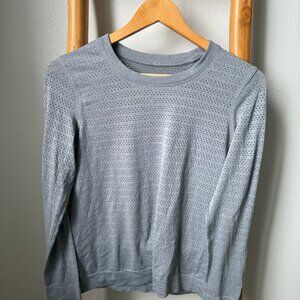 Like New! Lululemon Grey perforated Long Sleeve Top
